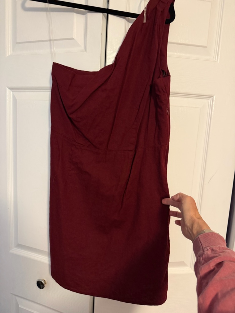 a new day One-Shoulder Wine Red Dress